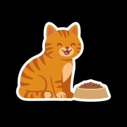Котик рядом с миской корма